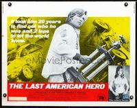 1c458 LAST AMERICAN HERO half-sheet movie poster '73 Jeff Bridges, sexy Valerie Perrine, car racing!