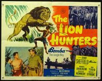 1c468 LION HUNTERS style B half-sheet movie poster '51 Johnny Sheffield & Woody Strode in Africa!