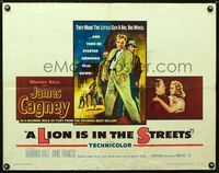 1c469 LION IS IN THE STREETS half-sheet movie poster '53 the gutter was James Cagney's throne!