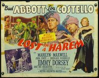 1c477 LOST IN A HAREM half-sheet poster '44 Bd Abbott & Lou Costello in Arabia with sexy babes!