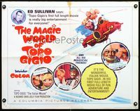 1c481 MAGIC WORLD OF TOPO GIGIO half-sheet '65 wacky Italian mouse fantasy, Ed Sullivan pictured!