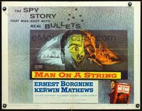 1c483 MAN ON A STRING style A half-sheet movie poster '60 cool artwork of Ernest Borgnine!