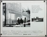 1c484 MANHATTAN style B half-sheet poster '79 classic image of stars in New York City by bridge!