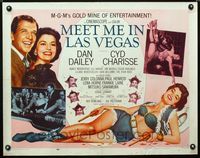 1c487 MEET ME IN LAS VEGAS style B 1/2sheet '56 art of sexy Cyd Charisse in skimpy cowgirl costume!