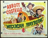 1c489 MEXICAN HAYRIDE half-sheet movie poster '48 matador Abbott & Costello in Mexico, great art!