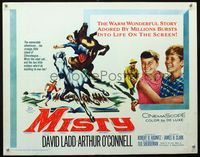 1c491 MISTY half-sheet movie poster '61 great artwork of David Ladd on horseback, Arthur O'Connell