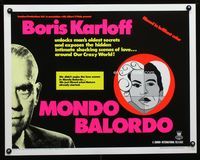 1c493 MONDO BALORDO half-sheet '67 Boris Karloff unlocks man's oldest oddities & shocking scenes!