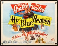 1c500 MY BLUE HEAVEN half-sheet movie poster '50 great art of Betty Grable & Dan Dailey!