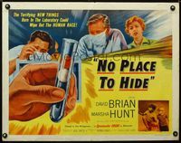 1c514 NO PLACE TO HIDE style A half-sheet '56 biological germ warfare will wipe out the human race!