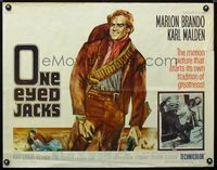 1c521 ONE EYED JACKS half-sheet movie poster '61 great artwork of star & director Marlon Brando!