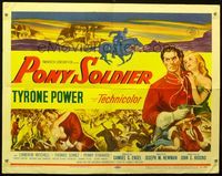 1c531 PONY SOLDIER half-sheet movie poster '52 art of Royal Canadian Mountie Tyrone Power!
