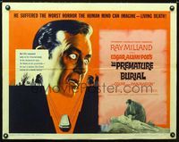 1c533 PREMATURE BURIAL half-sheet poster '62 Edgar Allan Poe, cool Reynold Brown art of Ray Milland!