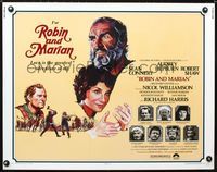 1c547 ROBIN & MARIAN half-sheet poster '76 art of Sean Connery & Audrey Hepburn by Drew Struzan!
