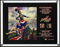 1c550 ROYAL FLASH half-sheet movie poster '75 great art of Malcolm McDowell, Alan Bates