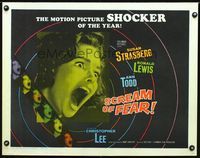 1c555 SCREAM OF FEAR half-sheet poster '61 Hammer, classic terrified Susan Strasberg horror image!