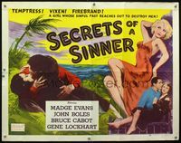 1c565 SINNERS IN PARADISE half-sheet movie poster R51 James Whale, Secrets of a Sinner, sexy art!