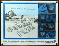 1c587 SUMMER PLACE half-sheet movie poster R63 Sandra Dee loves Troy Donahue!