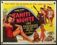 1c591 TAHITI NIGHTS half-sheet movie poster '44 sexy full-length tropical Jinx Falkenburg in sarong!