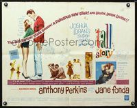 1c593 TALL STORY half-sheet movie poster '60 Anthony Perkins, early Jane Fonda, basketball!
