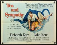 1c597 TEA & SYMPATHY style A half-sheet poster '56 artwork of both Kerrs by Gale, classic tagline!