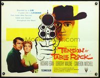 1c599 TENSION AT TABLE ROCK style B half-sheet movie poster '56 really cool artwork of pointing gun!