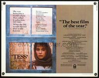 1c600 TESS half-sheet movie poster '81 Roman Polanski, Nastassja Kinski