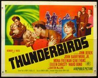 1c607 THUNDERBIRDS style B half-sheet '52 John Derek & John Barrymor storm the beaches in WWII!