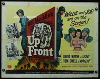 1c617 UP FRONT style A half-sheet '51 Bill Mauldin, artwork of soldiers David Wayne & Tom Ewell!