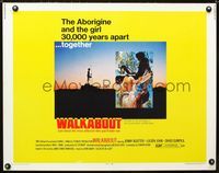 1c628 WALKABOUT half-sheet movie poster '71 Jenny Agutter, Nicolas Roeg Australian classic!