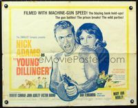 1c649 YOUNG DILLINGER half-sheet movie poster '65 Nick Adams, filmed with machine-gun speed!