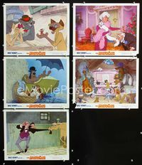 1d446 ARISTOCATS 5 movie lobby cards '71 Walt Disney feline jazz musical cartoon!