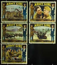 1d447 ARMY GIRL 5 movie lobby cards '38 Madge Evans in the military, Preston Foster