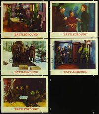 1d452 BATTLEGROUND 5 movie lobby cards R62 Van Johnson, William Wellman, Battle of the Bulge!