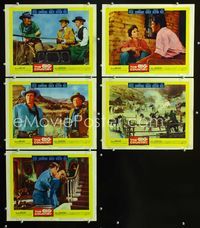 1d453 BIG COUNTRY 5 movie lobby cards '58 Gregory Peck, Charlton Heston, William Wyler classic!