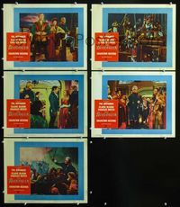 1d461 BUCCANEER 5 movie lobby cards '58 Yul Brynner, Charlton Heston, Charles Boyer, Claire Bloom