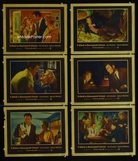 1d292 I DIED A THOUSAND TIMES 6 movie lobby cards '55 Jack Palance & sexy Shelley Winters!