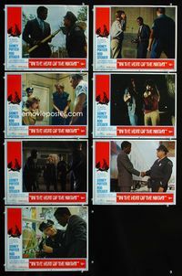 1d090 IN THE HEAT OF THE NIGHT 7 movie lobby cards '67 Sidney Poitier, Rod Steiger, Warren Oates
