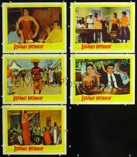 1d521 ISLAND WOMEN 5 movie lobby cards '58 sexy tropical wild-wanton Marie Windsor, Vince Edwards