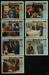 1d094 ISTANBUL 7 movie lobby cards '57 Errol Flynn in Turkey, includes Nat King Cole card!