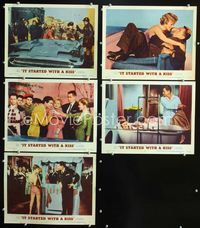 1d522 IT STARTED WITH A KISS 5 movie lobby cards '59 Glenn Ford loves Debbie Reynolds!