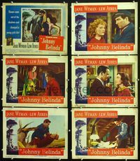1d300 JOHNNY BELINDA 6 movie lobby cards '48 Jane Wyman, Lew Ayres, includes title card!