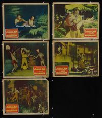 1d523 JUNGLE JIM 5 movie lobby cards '48 Johnny Weissmuller, Virginia Grey