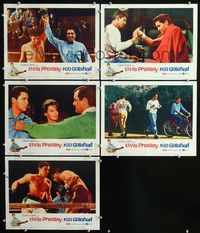 1d526 KID GALAHAD 5 movie lobby cards '62 singing boxer Elvis Presley & Charles Bronson!