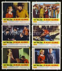 1d316 MAN ALONE 6 movie lobby cards '55 Ray Milland, Mary Murphy, Lee Van Cleef