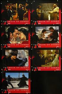 1d118 MASK OF ZORRO 7 int'l lobby cards '98 Antonio Banderas,Catherine Zeta-Jones, Anthony Hopkins