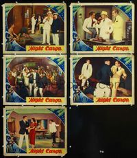 1d548 NIGHT CARGO 5 movie lobby cards '36 Lloyd Hughes, Julie Bishop, white slavery!