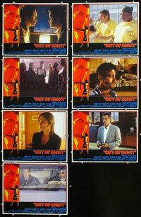 1d137 OUT OF SIGHT 7 movie lobby cards '98 Steven Soderbergh, George Clooney, Jennifer Lopez