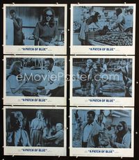1d341 PATCH OF BLUE 6 LCs '66 Sidney Poitier & Elizabeth Hartman are captive in their own world!