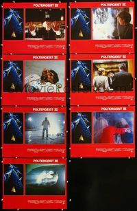 1d140 POLTERGEIST 3 7 English movie lobby cards '88 Tom Skerritt, Nancy Allen, gruesome horror!