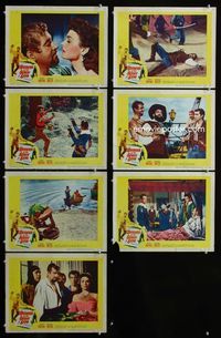 1d148 RAIDERS OF THE SEVEN SEAS 7 movie lobby cards '53 pirate John Payne romances Donna Reed!